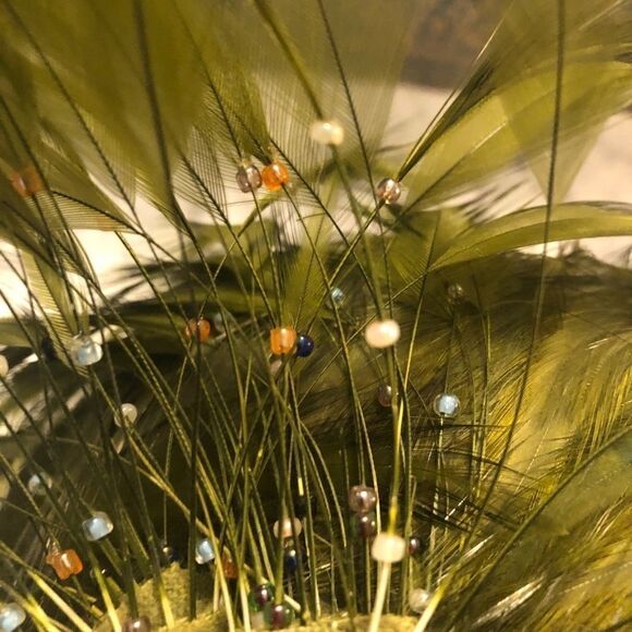 Vintage Handmade Mertize Millinery Feather Hat - Picture 7 of 12